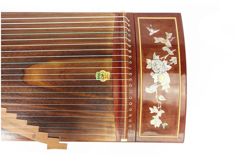 酸枝木五彩呈祥贝雕古筝中级包694l